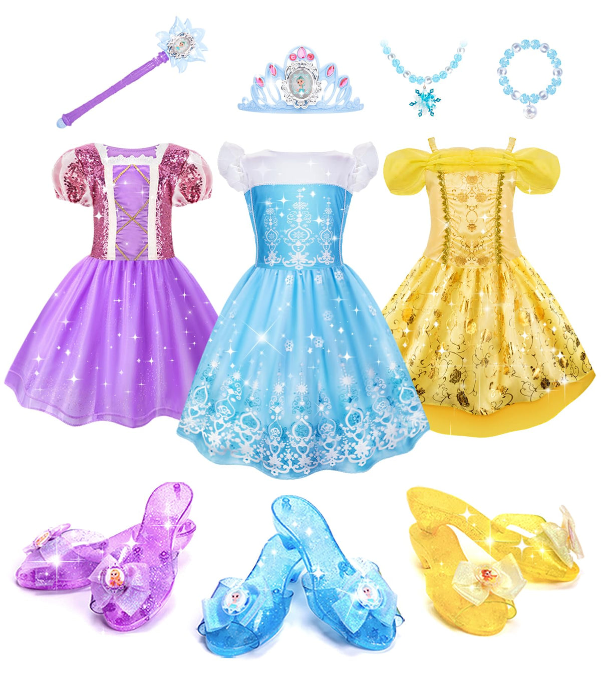 Meland princess purple dress top — soft, skin-friendly fabric for imaginative play.