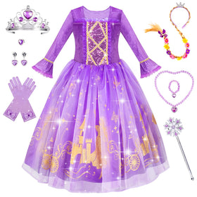 Meland princess dress purple velvet bodice for elegant dress-up