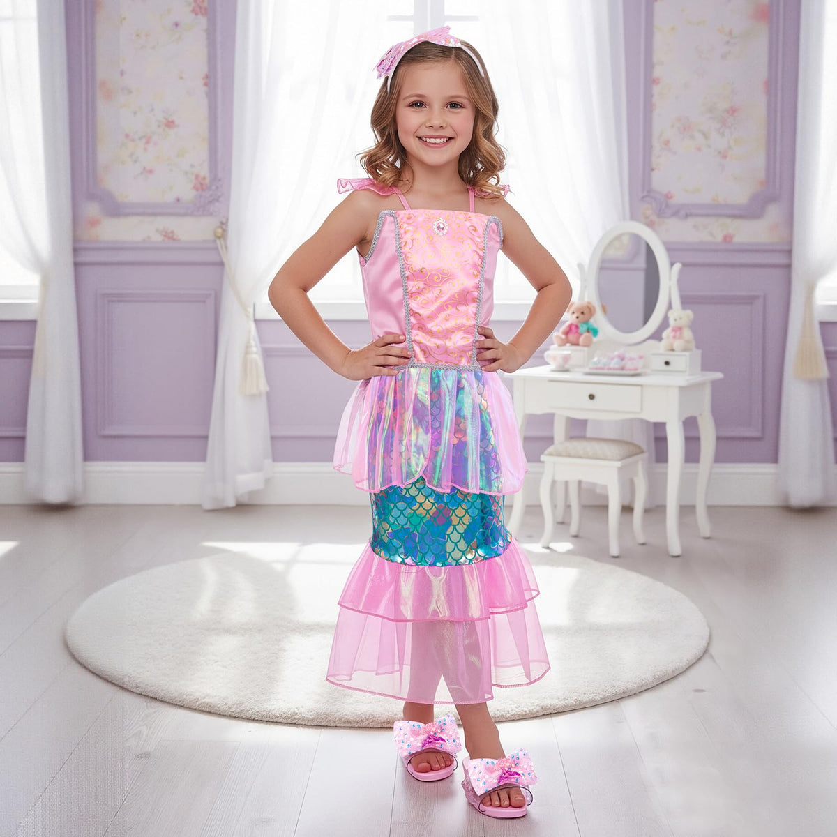 Meland Rainbow dress – vibrant hues for playful costume moments