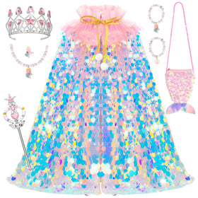 Meland princess cape with pink shimmer for imaginative dress-up play