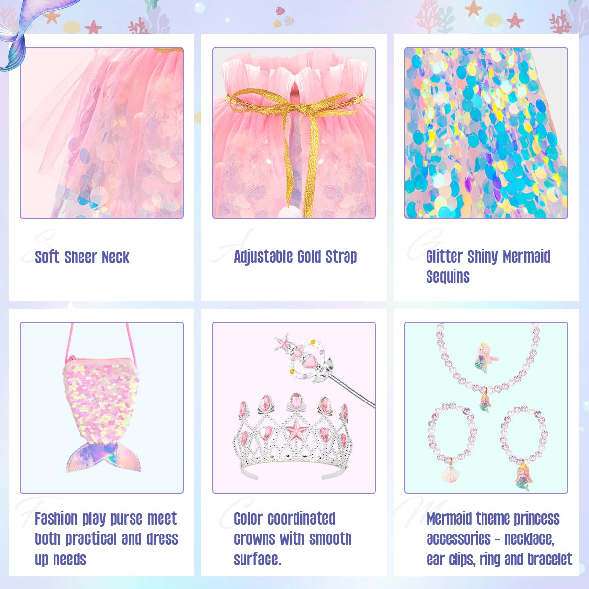 Meland princess crown for mermaid themed pretend royal moments