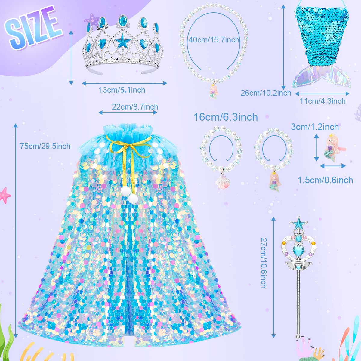 Meland sequin accents catch the light, creating eye-catching mermaid fashion.