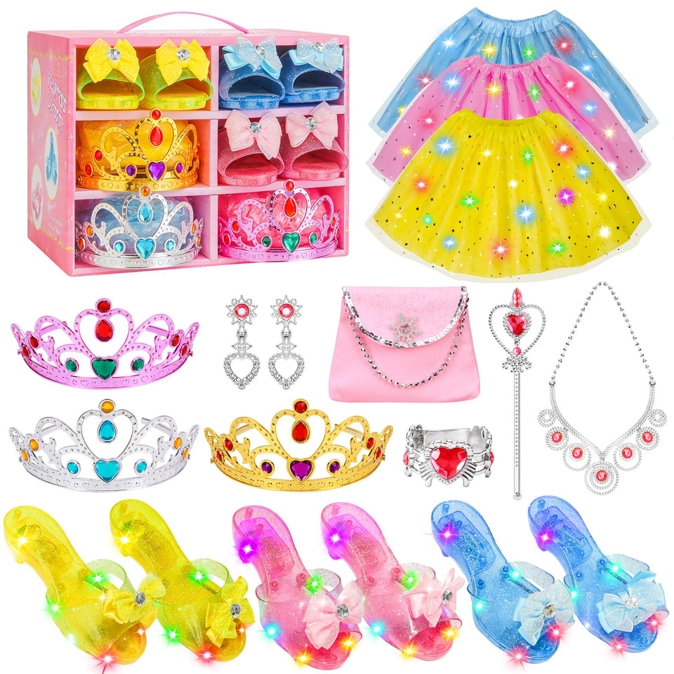 Meland princess LED skirts and shoes spark joyful playtime for ages 3-6