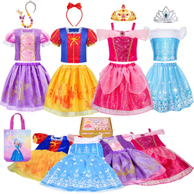 Meland princess dress up trunk with four outfits for imaginative play