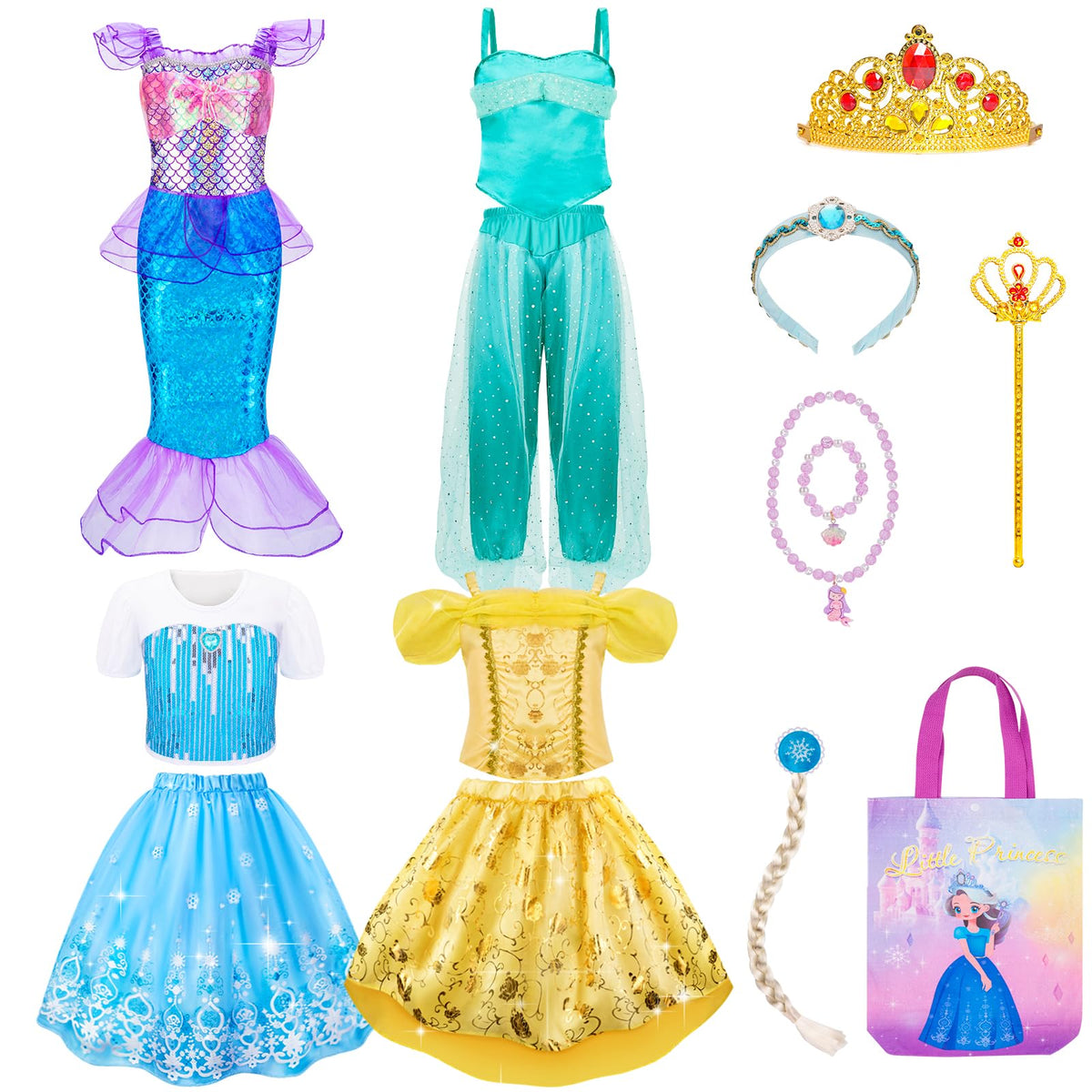 Meland princess dress-up trunk with four outfits for imaginative play.