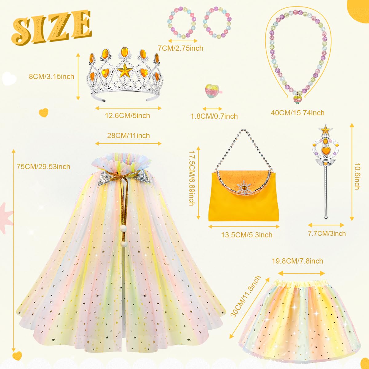 Meland necklace and bracelet set provides complete princess sparkle for pretend parties.