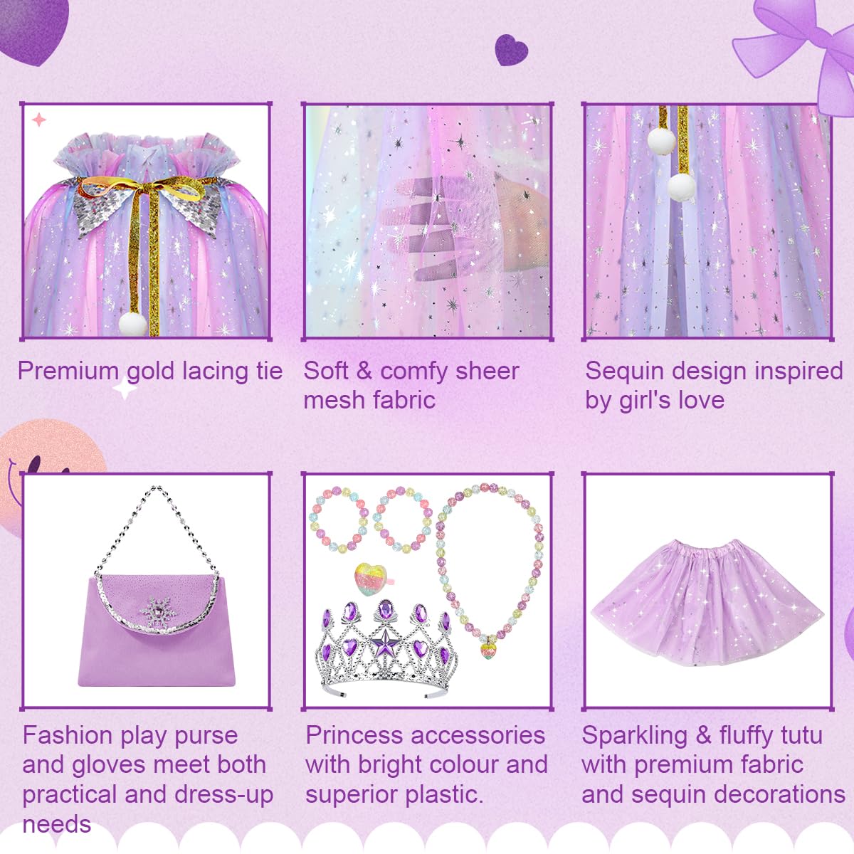 Meland princess purse and jewelry set adds coordinated sparkle for pretend outfits