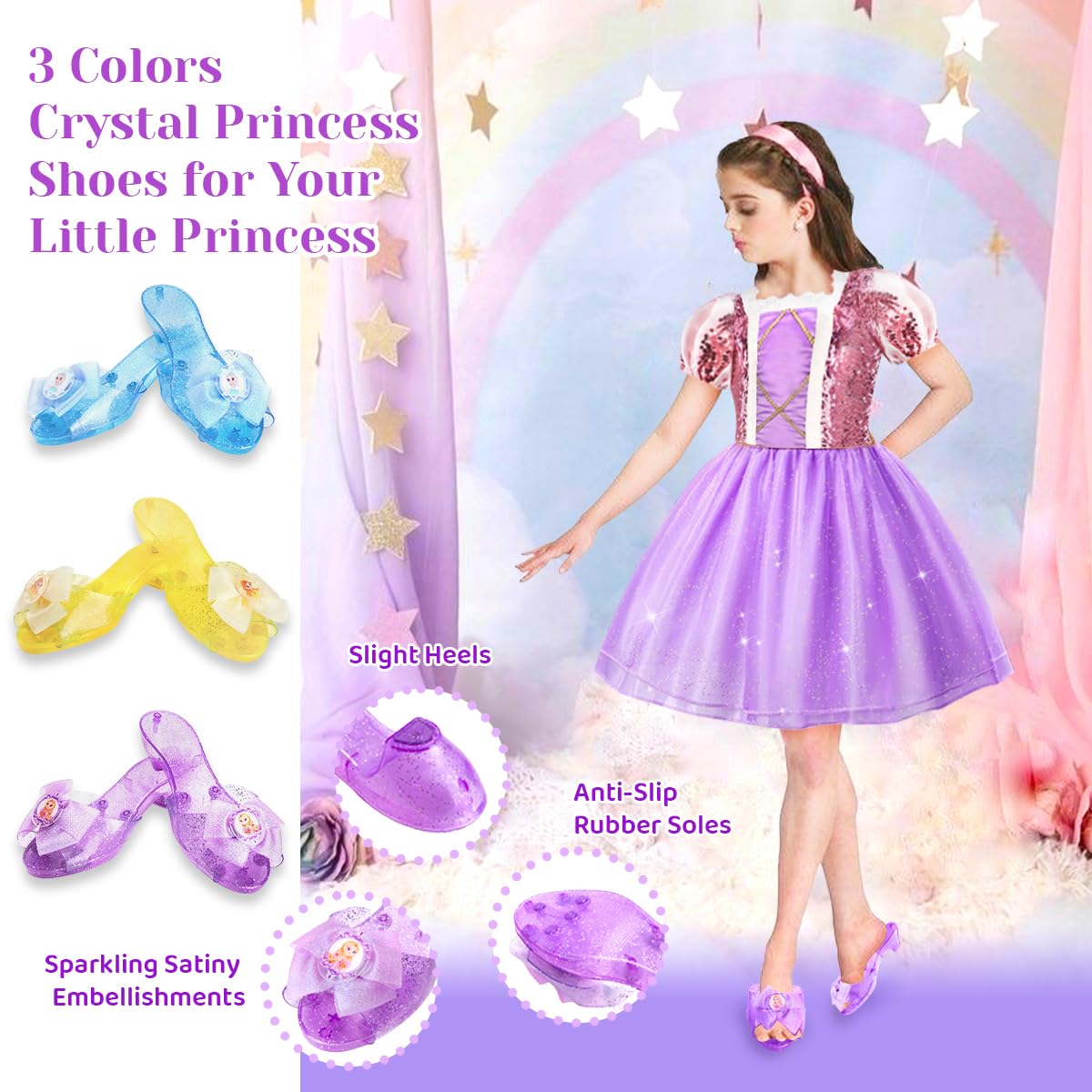 Meland princess skirt blue — elastic waist for comfy wear.