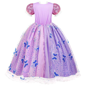 Meland purple sequin bodice creates a dazzling party look