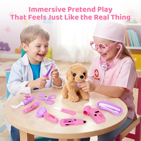 Meland stethoscope with light enhances realistic pretend examinations.