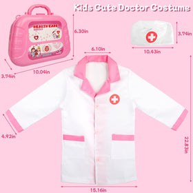 Meland Toy Doctor Kit coat and hat for authentic doctor dress-up.