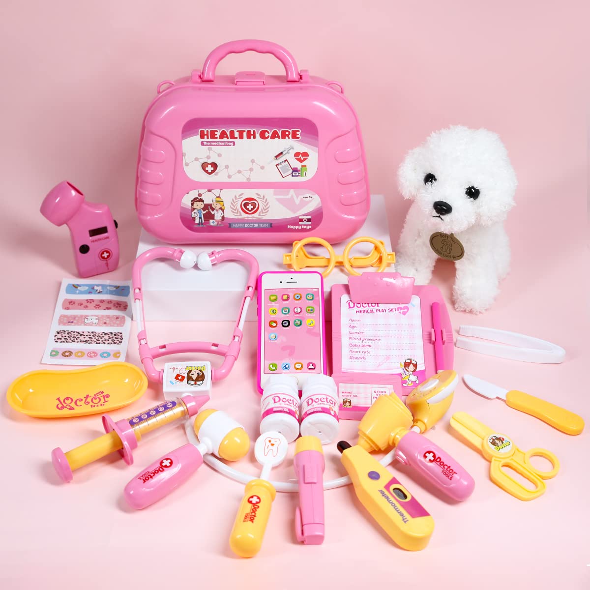 Meland Toy Doctor Kit flashlight for added play realism.