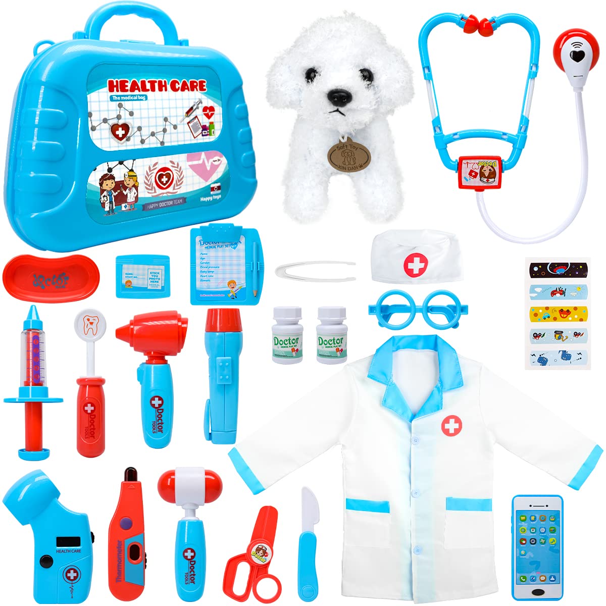 Meland toy doctor kit carrying case for organized pretend play