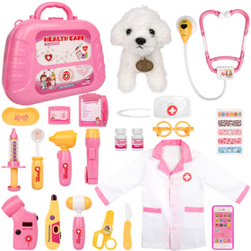 Meland Toy Doctor Kit carrying case for neat storage and portability.