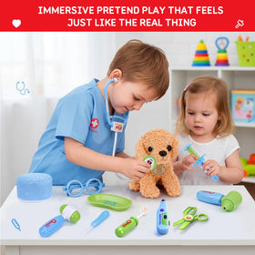 Meland Toy Doctor Kit thermometer for simulating temperature checks.