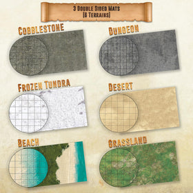 Melee Mats DND grassland map offers smooth surface for quick mapping and rewrites.