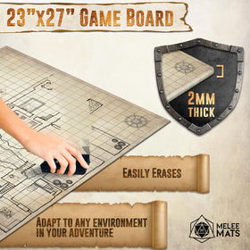 Melee Mats DND Map Starter Set foldable design for portable tabletop gaming anywhere.