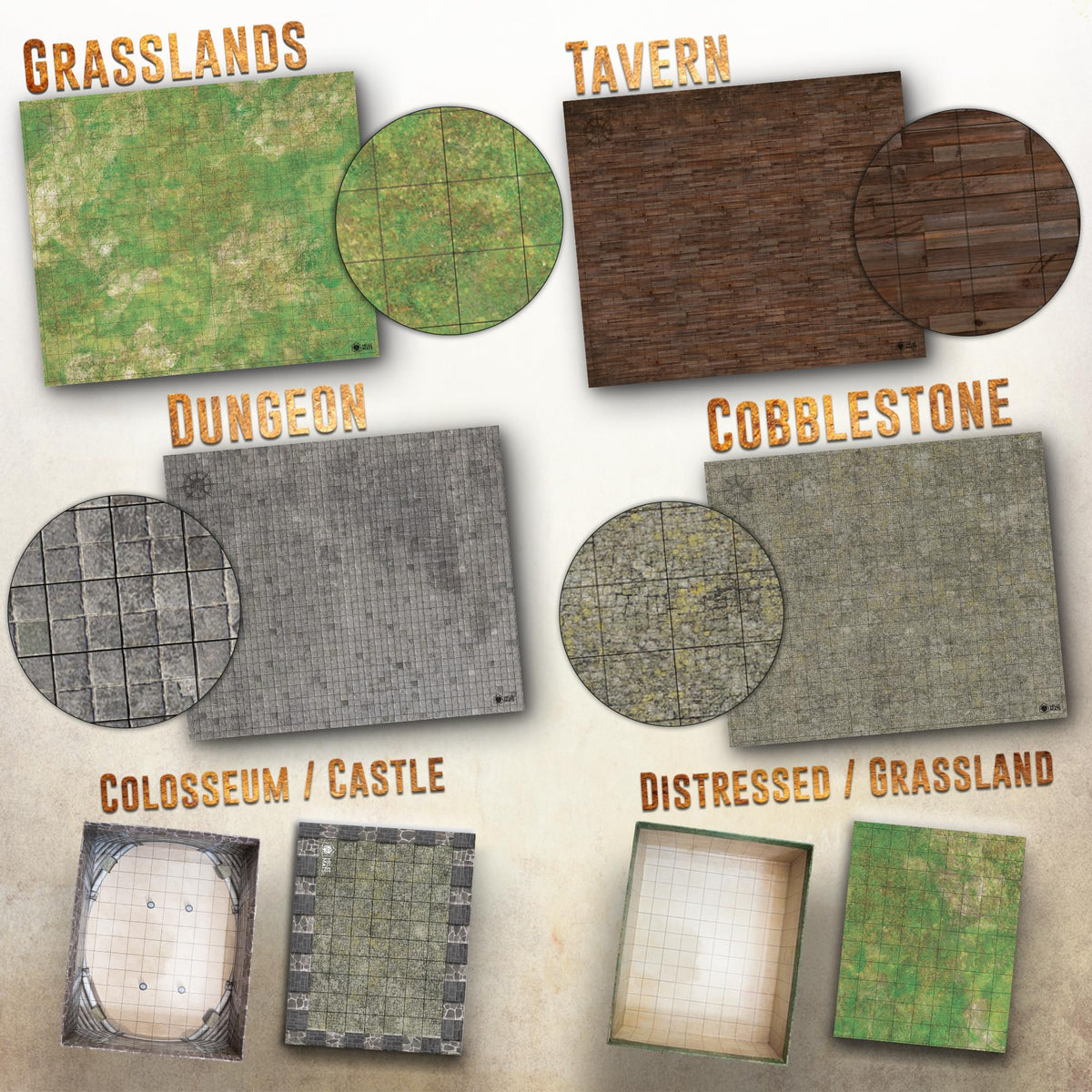 Melee Mats DND moss-design terrain for natural, quick transitions.