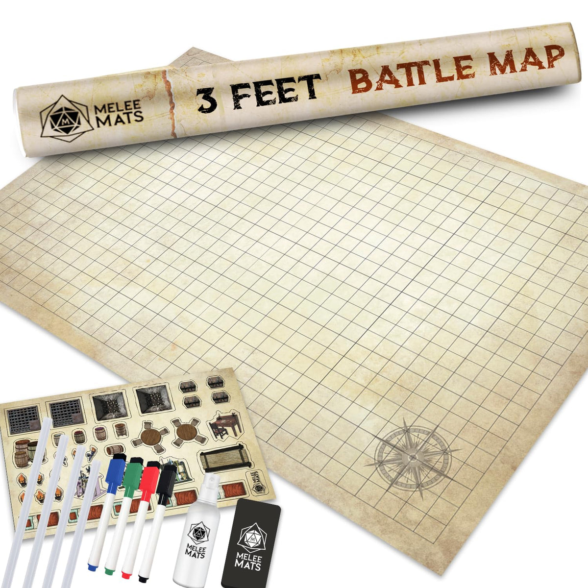 Melee Mats D&D map starter set assembled shows a durable crease-free surface for epic sessions.