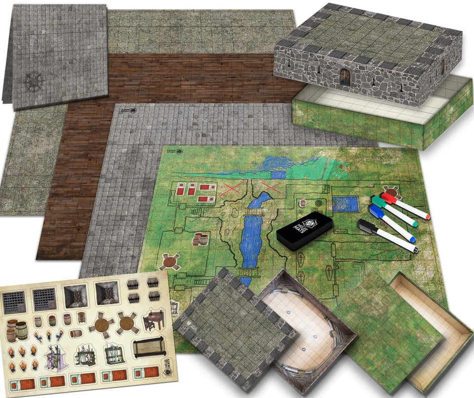 Melee Mats DND map starter set main table view for quick setup and immersive battles.