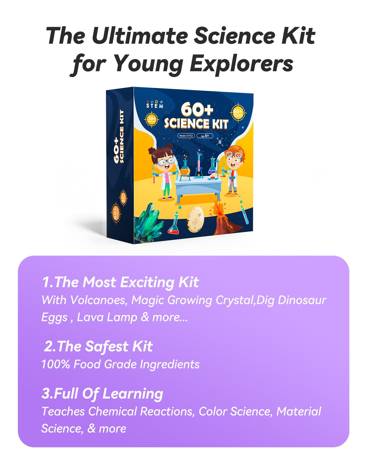 Melican 60plus science kit illustrated manual aids parent-child learning