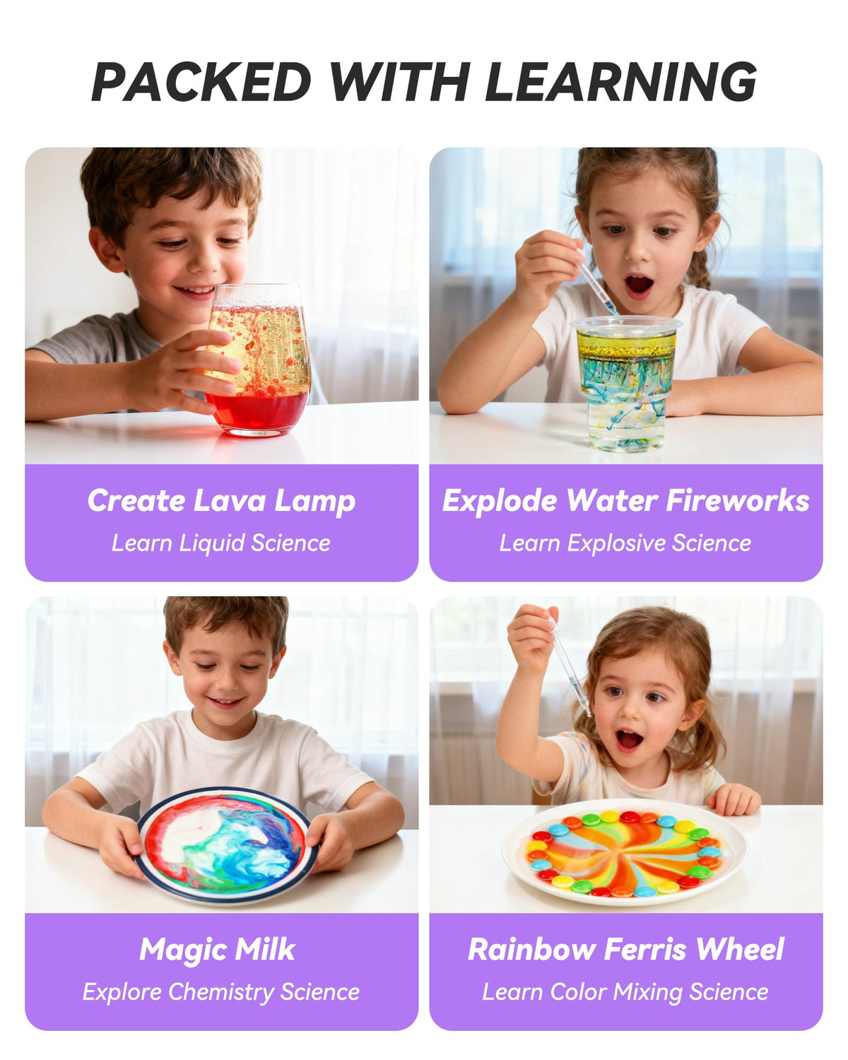Melican 60plus science kit lava lamp activity for colorful science play