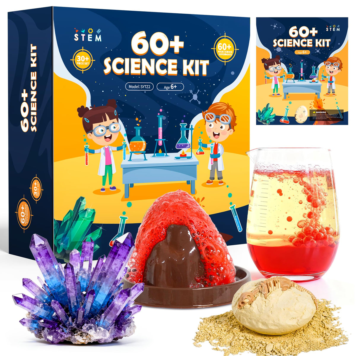 Melican 60plus science kit volcano eruption for engaging at-home experiments