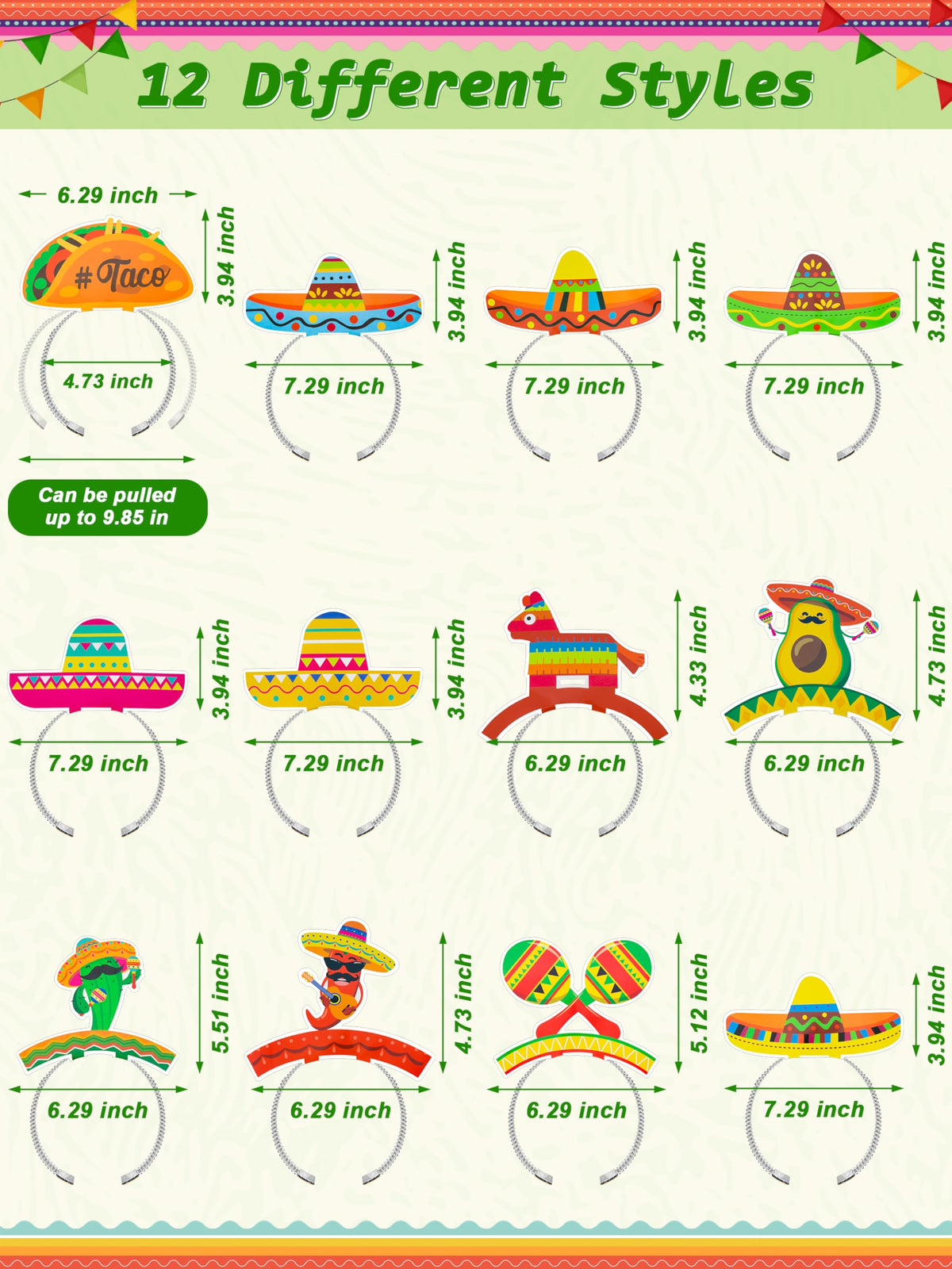 Melisheer Cinco de Mayo maracas pattern hat, great for lively party vibes