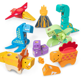 Melissa and Doug Blockables dinosaur snap close-up for creative construction play.