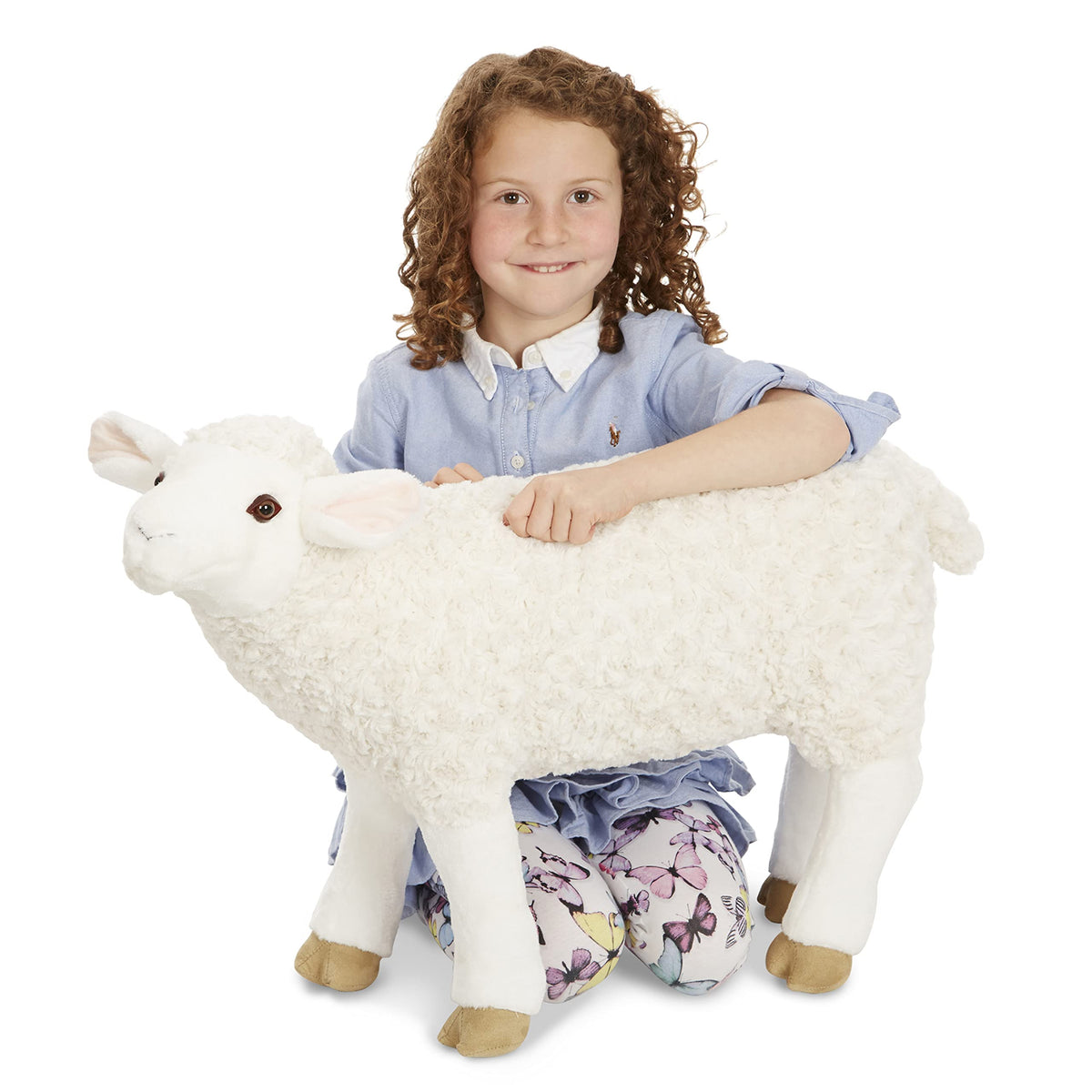 Melissa and Doug Giant Sheep hand-crafted detailing enhances cuddles