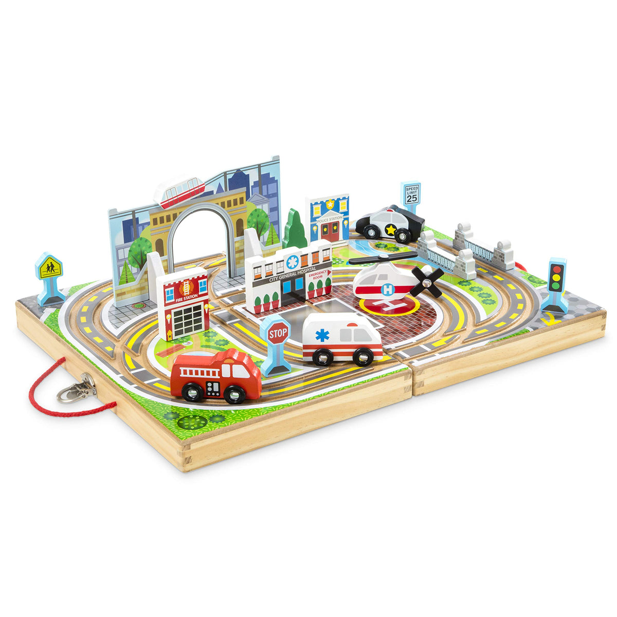 Melissa and Doug box open town play set invites portable imaginative play