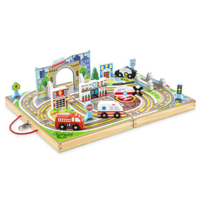 Melissa and Doug box open town play set invites portable imaginative play