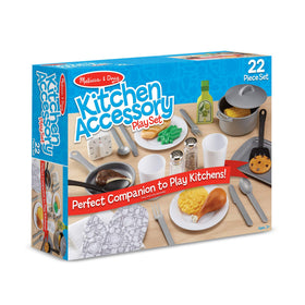 Melissa & Doug 22-piece kitchen set with pots and pans for imaginative play