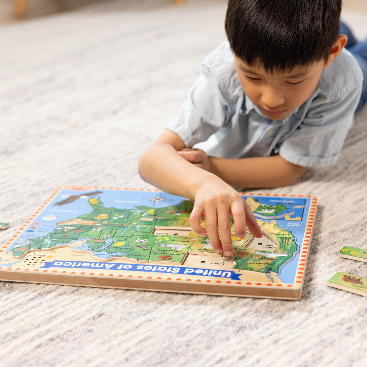 Melissa & Doug 40-piece wooden puzzle designed for long-term use.