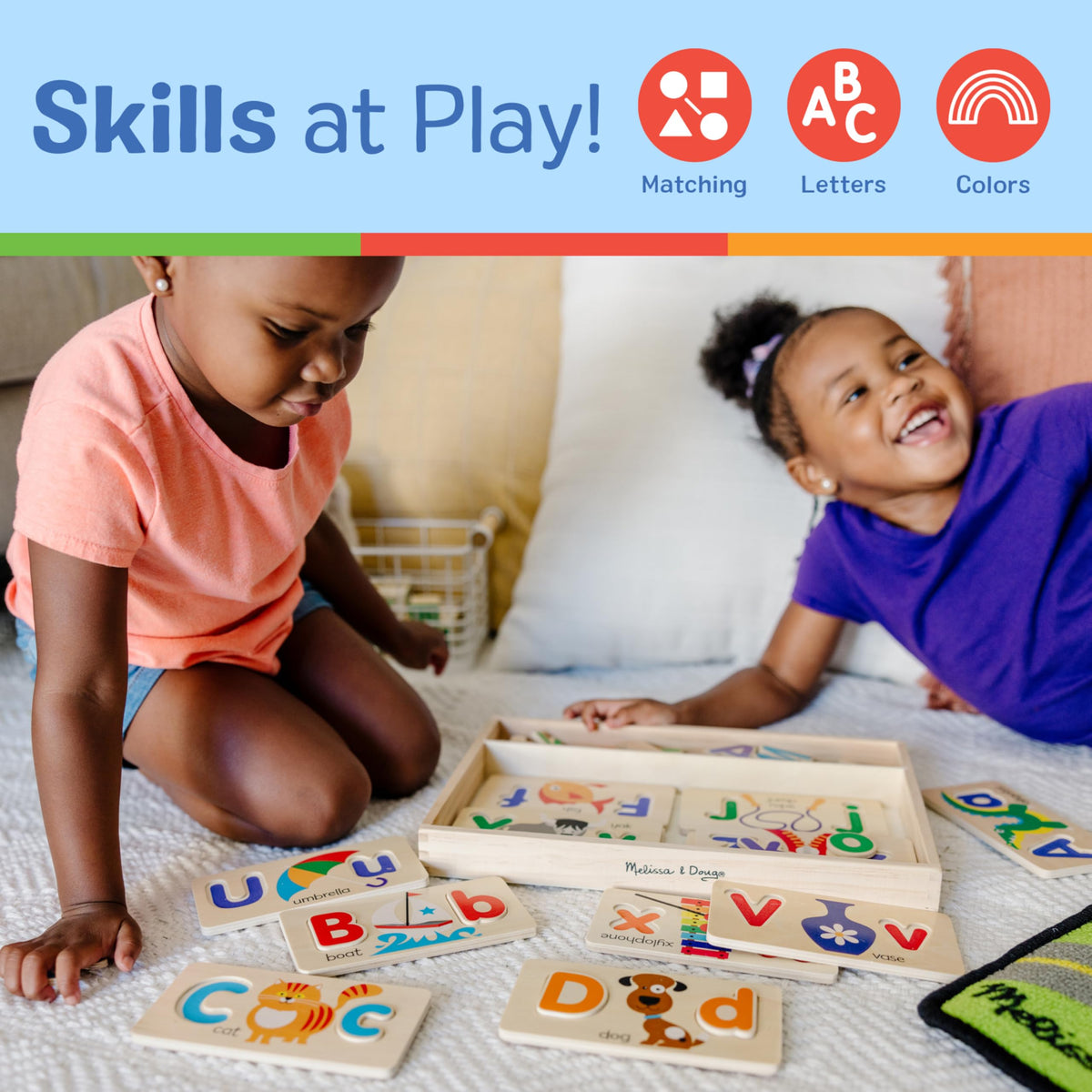 Dog and fish visuals make letter recognition enjoyable