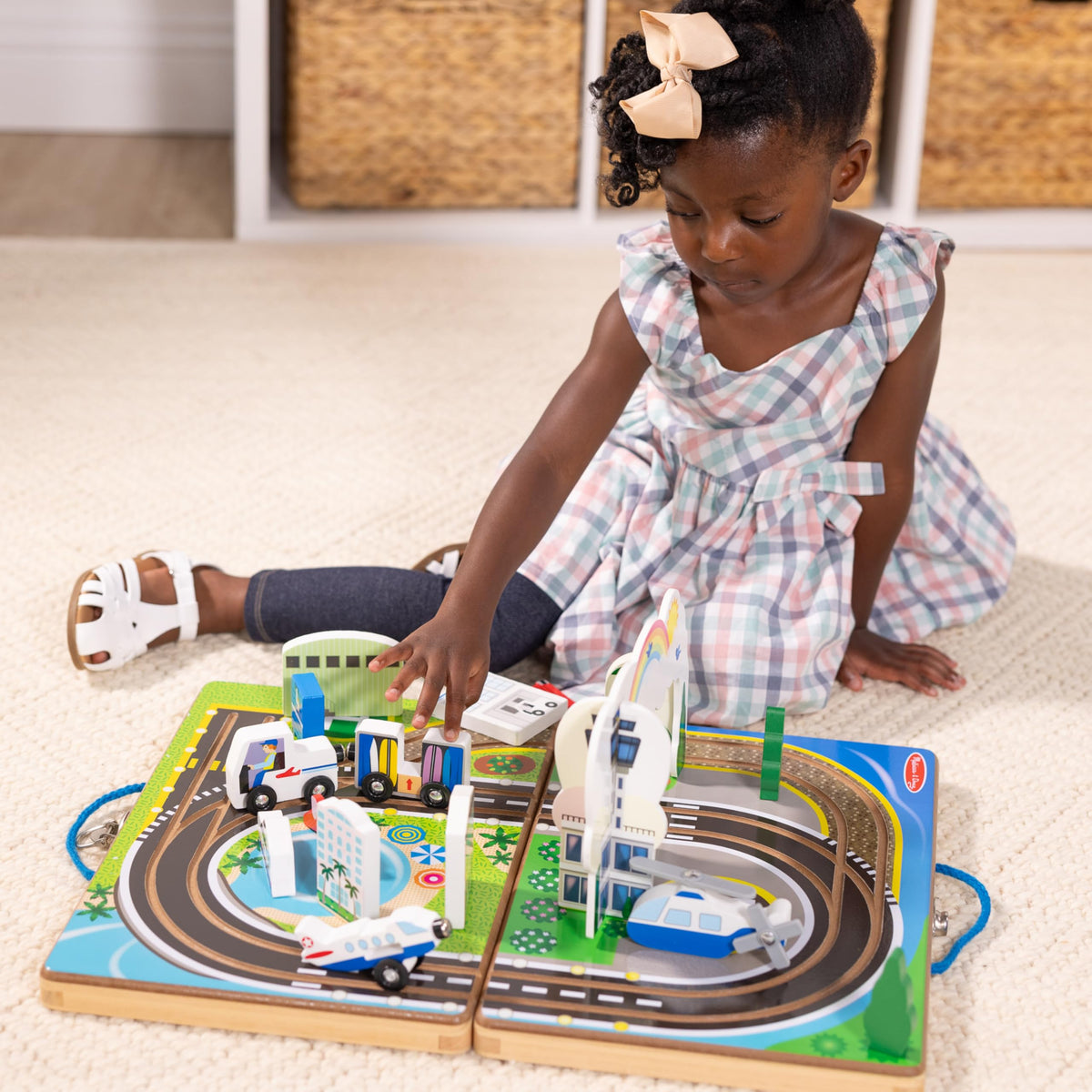Melissa and Doug airport tower and buildings enhance scene setting