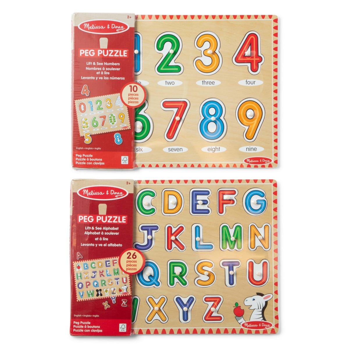Melissa & Doug Alphabet pieces closeup highlights letter shapes for confident recognition.