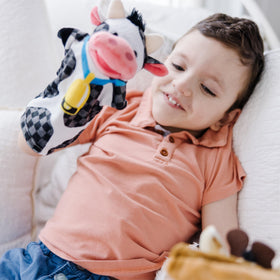 Melissa & Doug Farm Friends pig hand puppet for easy role-play