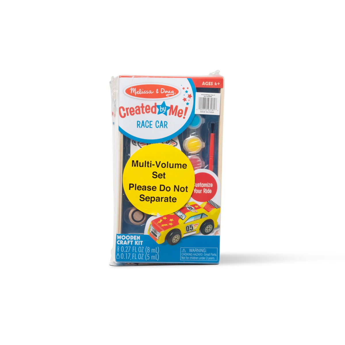Axles and wheels attach for a functional-looking vehicle with Melissa & Doug.