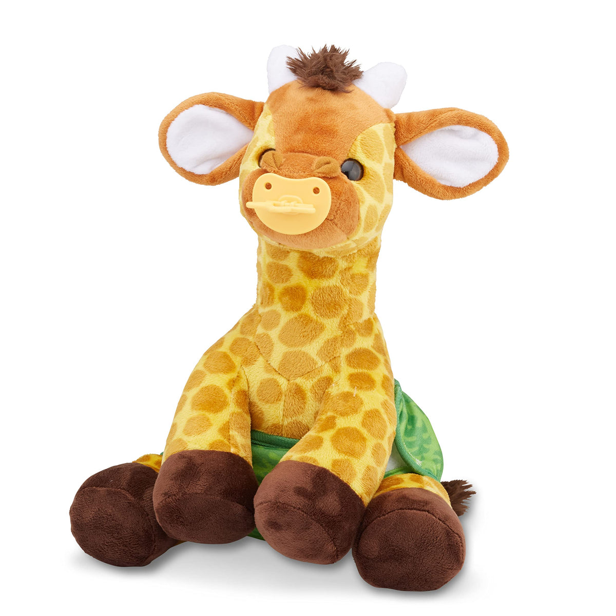 Melissa and Doug baby giraffe plush with soft fur for cuddling and imaginative play.