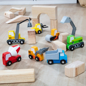 Melissa & Doug wooden backhoe for excavation-themed playtime