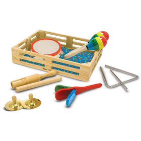 Melissa & Doug Band-in-a-Box clacker invites fast-paced clack sounds and hand-eye rhythm.