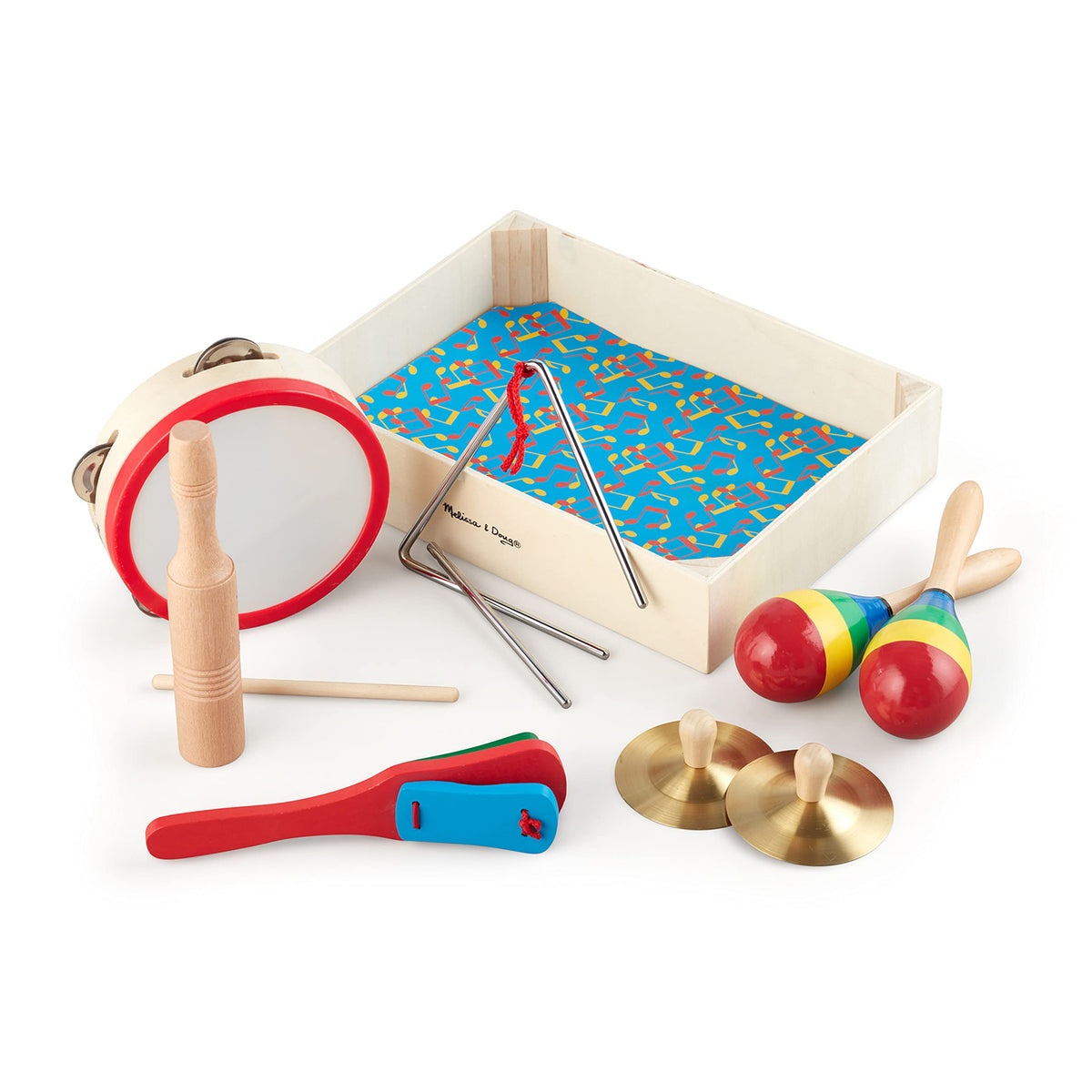 Melissa & Doug Band-in-a-Box tambourine for early rhythm exploration.