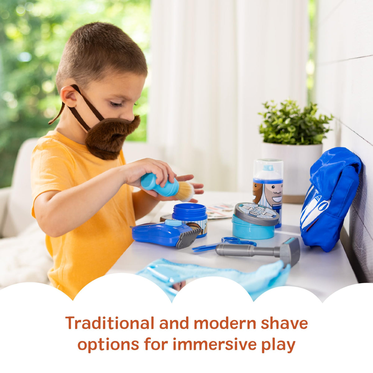 Melissa & Doug Barber Shop rolling razor provides smooth pretend shaving for creative stories.