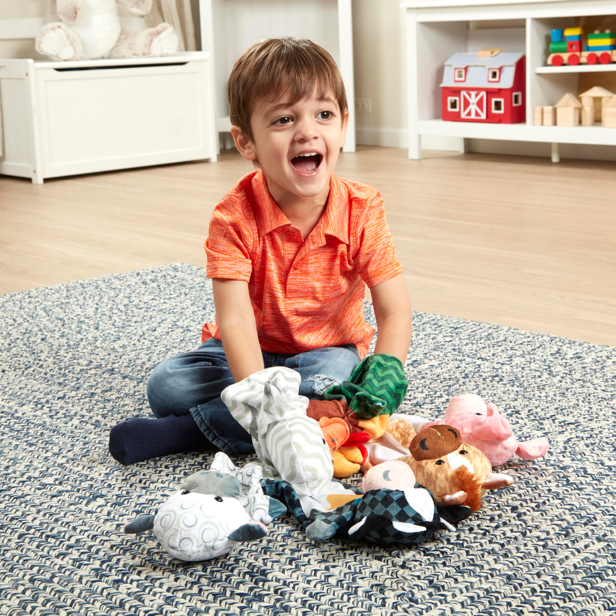 Melissa & Doug Barn Buddies bright fabrics ensure easy visibility during play