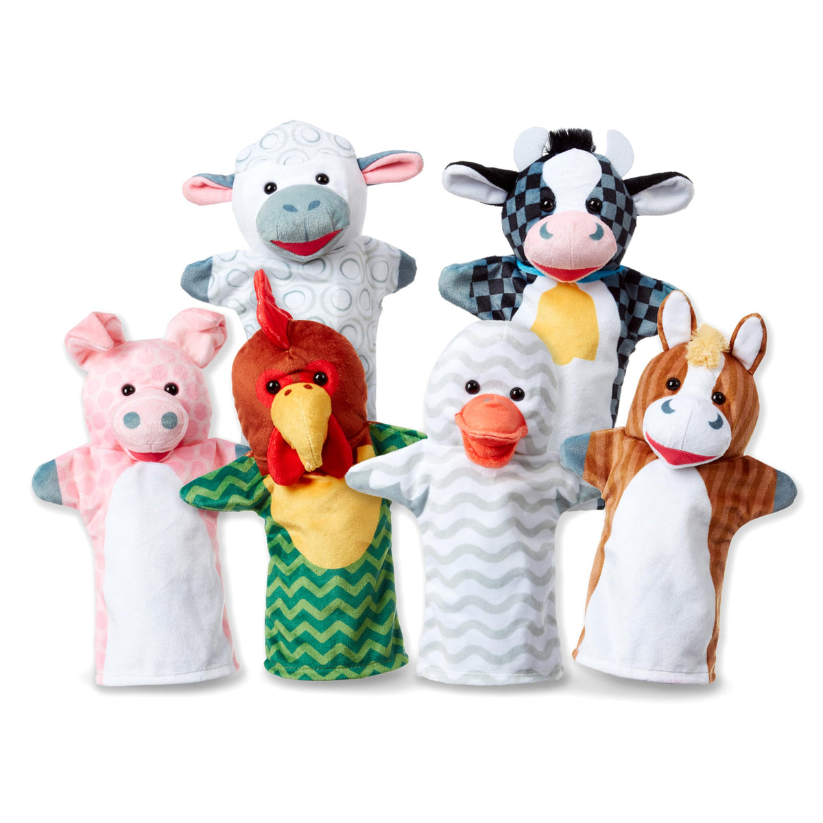 Melissa & Doug Barn Buddies cow puppet for storytelling and imaginative play