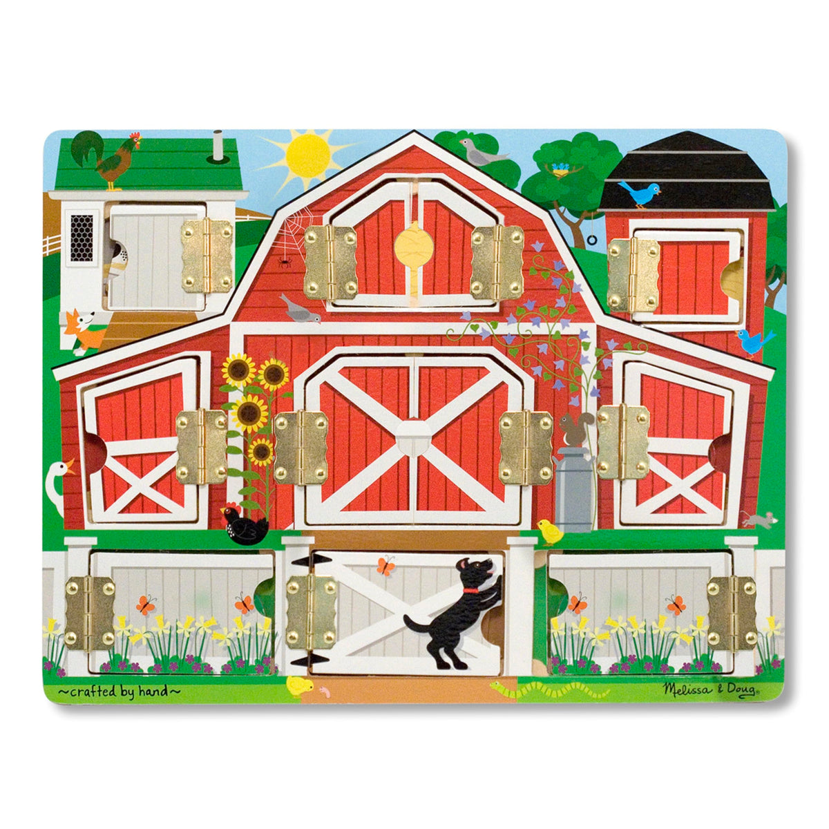 Melissa & Doug barnyard scene on wooden board for pretend play