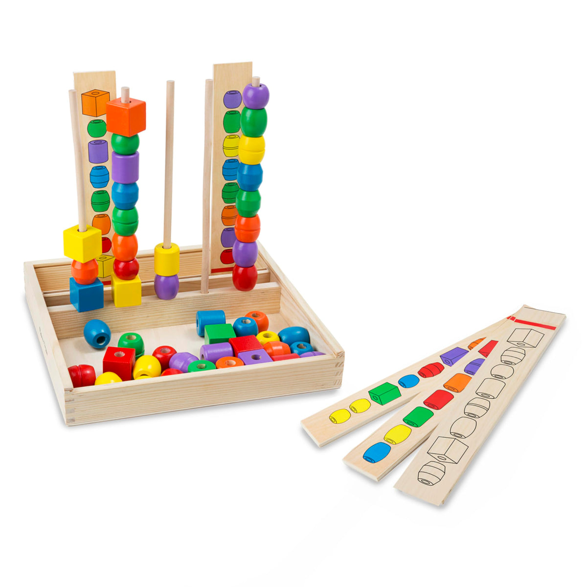 Melissa and Doug Bead Sequencing Set bright beads foster color matching and fine motor play