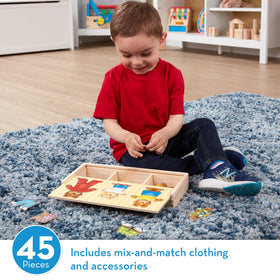 Melissa & Doug Bear Family Puzzle Papa dress-up enhances storytelling and hand-eye coordination.
