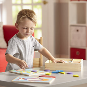 Melissa & Doug Beginner Pattern Blocks animals scene board for creative expression